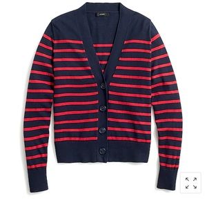 J crew V neck stripe cardigan